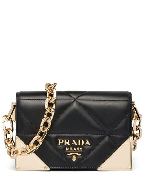 quilted nappa leather shoulder bag prada